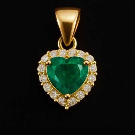Dije Esmeralda Corazón Oro 18K