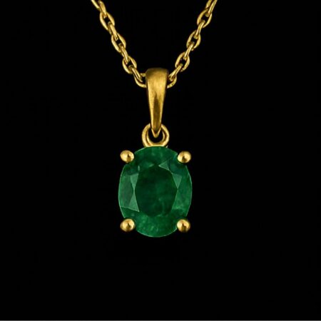 Dije Esmeralda Óvalo Oro 18K