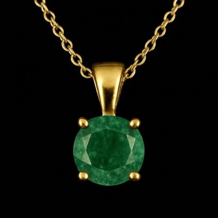 Dije Esmeralda Redonda Oro 18K