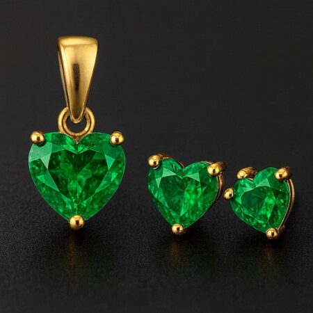 Set Esmeraldas Corazones Oro 18K
