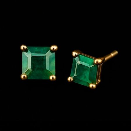 Topos Esmeralda Cuadrada Oro 18K